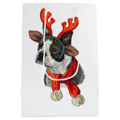 kerstpapier voor de grote hond uit Boston Medium Cadeauzakje (Achterkant)