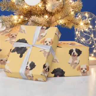 Kerstpapier voor puppy cadeaupapier