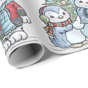 kerstpapier voor Snowman en Vrienden Cadeaupapier