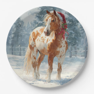 Kerstpapieren bord / Mooie Appalossa paard