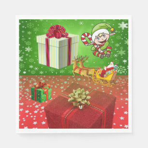 Kerstpapieren servetten, Elf Servet