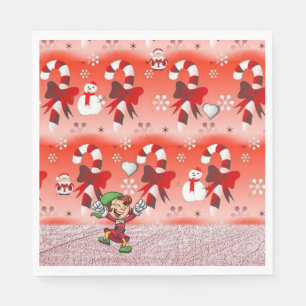 Kerstpapieren servetten, Elf Servet