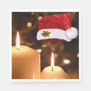Kerstpapieren servetten, Kerstkaars Servet