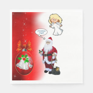 Kerstpapieren servetten, Kerstman Servet