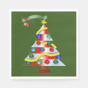 Kerstpapieren servetten, Prettig Kerstfeest Servet