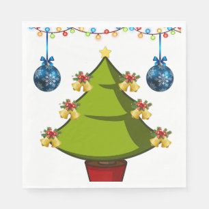 Kerstpapieren servetten, Prettig Kerstfeest Servet