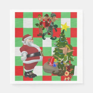 Kerstpapieren servetten, Prettig kerstfeest Servet