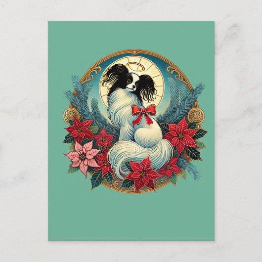 Kerstpapillon Briefkaart (Voorkant)