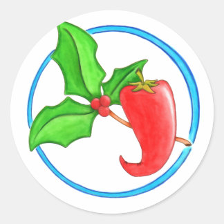kerstpaprika ronde sticker