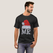 Kerstparen met Mr en Mrs Santa Hat Xma T-shirt (Voorkant volledig)