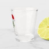 kerstparen voor mannen, Mr & Mrs Santa hat design Shot Glas (Rechts)