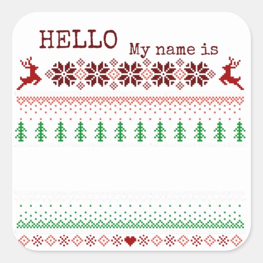 Kerstpartij Ugly Sweater Name Tag (Voorkant)