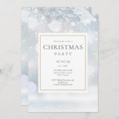 Kerstparty met winters sneeuwvlokken kaart (Voorkant / Achterkant)