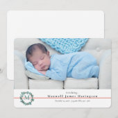 kerstpasgeboren foto geboorteaankondiging aankondiging (Voorkant / Achterkant)