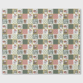 kerstpatchwork cadeaupapier (Vlak)