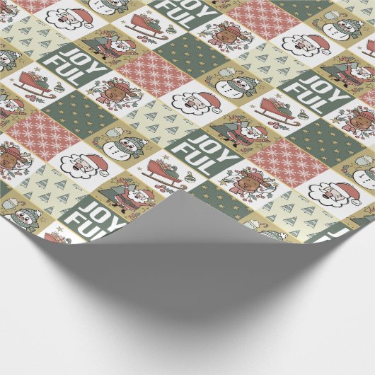 kerstpatchwork cadeaupapier (Hoek)