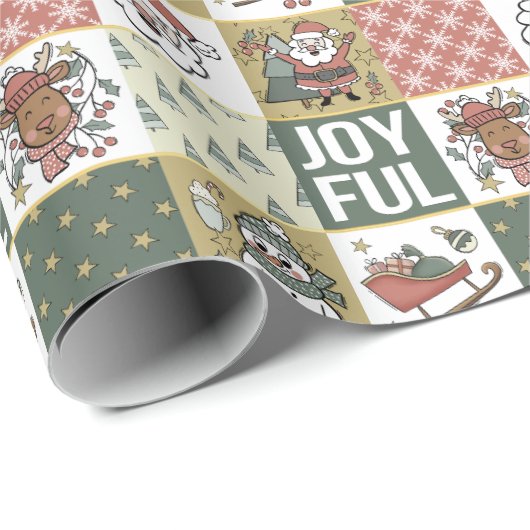 kerstpatchwork cadeaupapier (Rol Hoek)