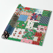 kerstpatchwork, gemengde kleur cadeaupapier (Uitgerold)