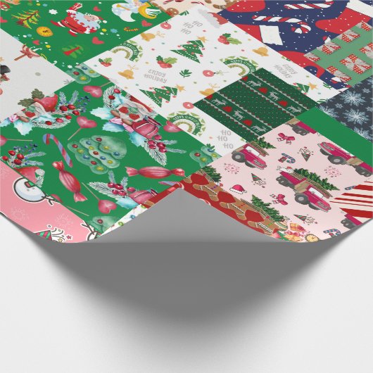 kerstpatchwork, gemengde kleur cadeaupapier (Hoek)