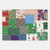 kerstpatchwork, gemengde kleur inpakpapier vel (Voorkant 3)