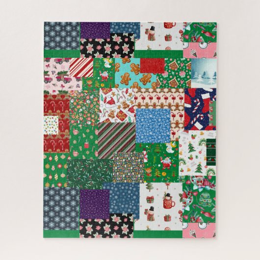 kerstpatchwork, gemengde kleur legpuzzel (Verticaal)