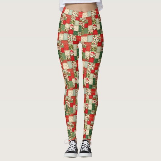 kerstpatchwork leggings (Voorkant)
