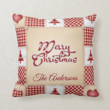  kerstpatchwork Quilt Pillow