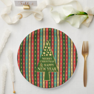 Kerstpatronen - Elegant en chique boomontwerp Papieren Bordje