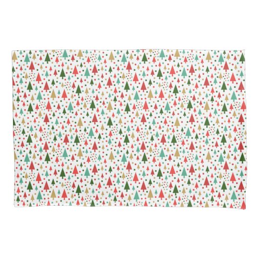 Kerstpatronen - landschap van kleurrijke bomen kussensloop (Voorkant)