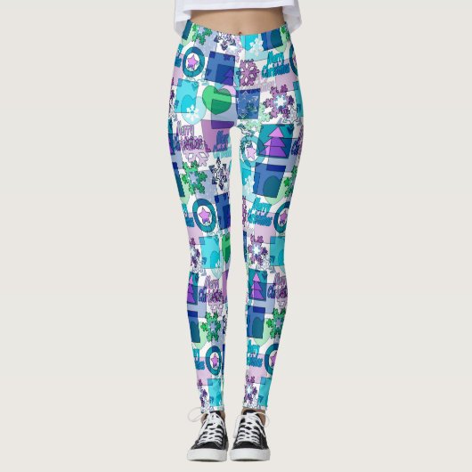 kerstpatronen leggings (Voorkant)