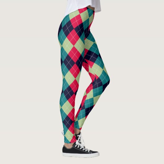 kerstpatronen met rode rode groene patronen leggings (Rechts)