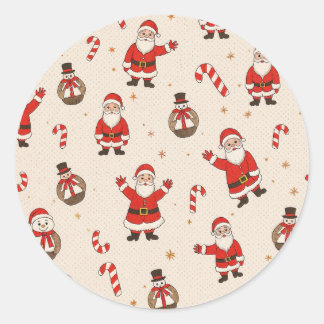 Kerstpatronen Ronde Sticker