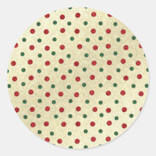 kerstpatronen Stippen Ronde Sticker