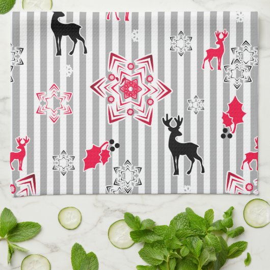 kerstpatronen theedoek (Gevouwen)