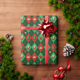 kerstpatronen voor Argyle Diamond Cadeaupapier