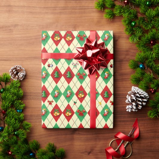 kerstpatronen voor Argyle Diamond Cadeaupapier (Feestdagen Geschenken)