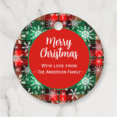 kerstpatroon 1 geplakt en snowflakes bedankjes labels (Achterkant)