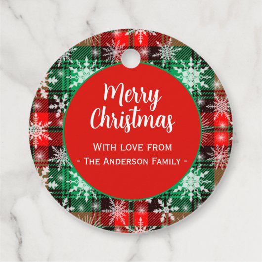 kerstpatroon 1 geplakt en snowflakes bedankjes labels (Achterkant)