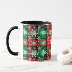 kerstpatroon 1 Mok voor geplakt en snowflakes