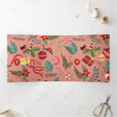 Kerstpatroon 2 drieluik wenskaart (Binnen)