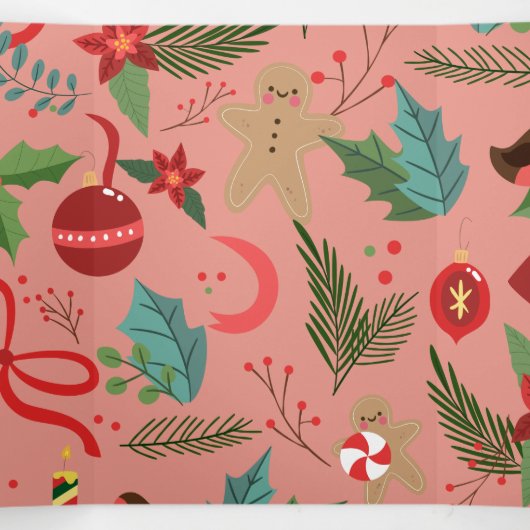 Kerstpatroon 2 drieluik wenskaart (Binnenkant midden)