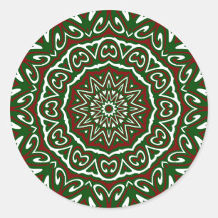 kerstpatroon 2 ronde sticker