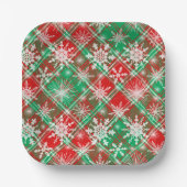 kerstpatroon 2 voor spelvlokken en snowflakes papieren bordje (Voorkant)