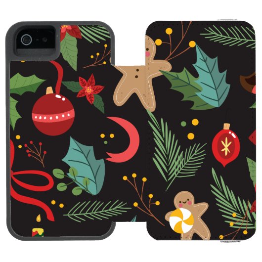 Kerstpatroon 3 incipio iPhone portemonnee hoesje (Agenda Open)