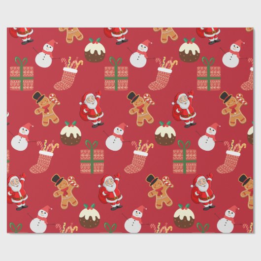 kerstpatroon cadeaupapier (Vlak)