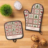 Kerstpatroon Custom Ovenwant & Pannenlap Set (Top down)