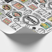 Kerstpatroon Dierenvensterontwerp Cadeaupapier (Hoek)