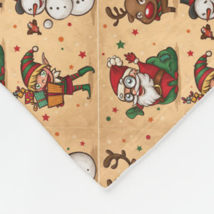  kerstpatroon fleece deken