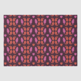 Kerstpatroon in rood en roze tissuepapier