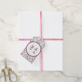 Kerstpatroon Klassiek rood en groen Cadeaulabel